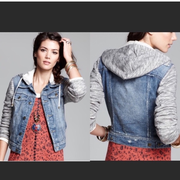 Free People Hooded Denim Jacket - Picture 2 of 5